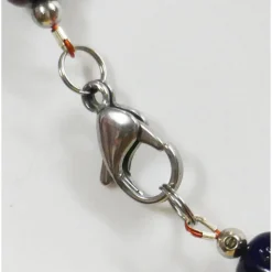 Glasperlenkette in warmen burgunder-blauen Tönen - Ausblick in den Herbst