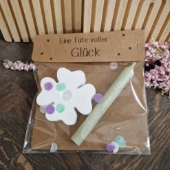 Glück in der Tüte | kleines Geschenk mit Kerze | Silvester