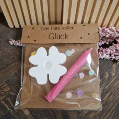Glück in der Tüte | kleines Geschenk mit Kerze | Silvester
