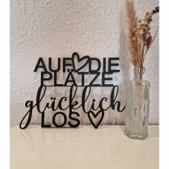 Glücklich & Los, individuelles Geschenk zur Hochzeit,  Verlobung, Valentinstag,  Liebe, Pärchen, 3D Text Deko