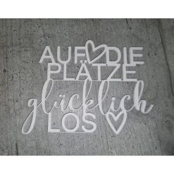 Glücklich & Los, individuelles Geschenk zur Hochzeit,  Verlobung, Valentinstag,  Liebe, Pärchen, 3D Text Deko