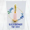 Glücksbringer Frühlingslicht Kerze goldfarben/rosa – einzigartiger Anhänger als Geschenk