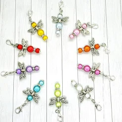 Glücksbringer Funkelelfe silberfarben/pink – Zauberhafter Elfen-Anhänger mit Glitzereffekt