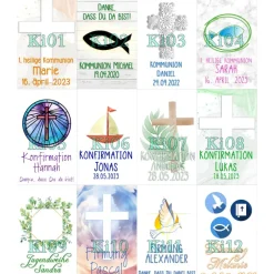 Glücksbringer Ichtys Fisch silberfarben/türkis – Gastgeschenk Kommunion, Firmung, Konfirmation