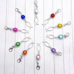 Glücksbringer Ichtys Fisch silberfarben/pink – Gastgeschenk Kommunion, Konfirmation, Firmung