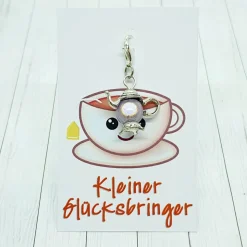 Glücksbringer Kanne silberfarben / puderlila – Charm-Anhänger als Geschenk & Mitbringsel