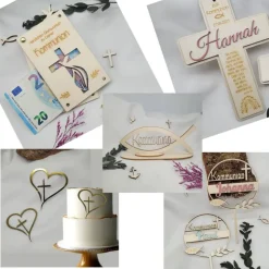 Glücksbringer Schwein Karte Holz Geschenkkarte Geburtstag Geschenk