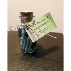 Glücksglas, Sprücheglas, Freundschaftsgeschenk - Dekoglas mit 24 Sprüchen und mit Beleuchtung