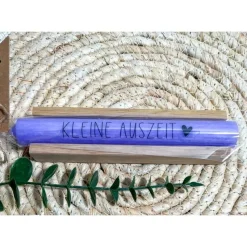 Glückskerze / Kleine Auszeit -  Kerze mit Spruch hübsch verpackt im Holzkästchen / Stabkerze 18 cm
