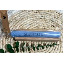 Glückskerze / Kleine Auszeit -  Kerze mit Spruch hübsch verpackt im Holzkästchen / Stabkerze 18 cm