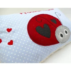 Glückskäfer Marienkäfer Namenskissen Kuschelkissen Kindergartenkissen Geburtsgeschenk Kinderkissen Taufgeschenk