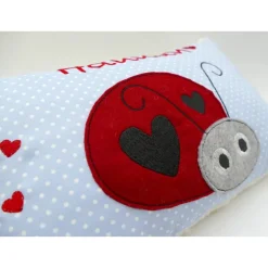 Glückskäfer Marienkäfer Namenskissen Kuschelkissen Kindergartenkissen Geburtsgeschenk Kinderkissen Taufgeschenk