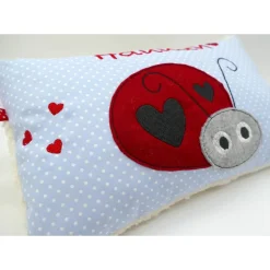 Glückskäfer Marienkäfer Namenskissen Kuschelkissen Kindergartenkissen Geburtsgeschenk Kinderkissen Taufgeschenk