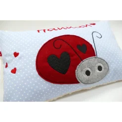 Glückskäfer Marienkäfer Namenskissen Kuschelkissen Kindergartenkissen Geburtsgeschenk Kinderkissen Taufgeschenk