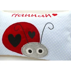 Glückskäfer Marienkäfer Namenskissen Kuschelkissen Kindergartenkissen Geburtsgeschenk Kinderkissen Taufgeschenk