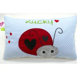 Glückskäfer Marienkäfer Namenskissen Kuschelkissen Kindergartenkissen Geburtsgeschenk Kinderkissen Taufgeschenk