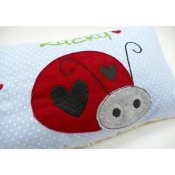 Glückskäfer Marienkäfer Namenskissen Kuschelkissen Kindergartenkissen Geburtsgeschenk Kinderkissen Taufgeschenk
