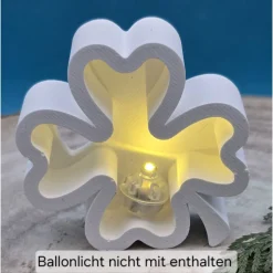 Glückskleeblatt aus Raysin – Handgegossene Kleeblätter in Pastellfarben für sanftes Licht