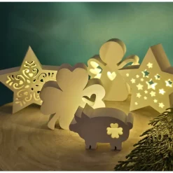 Glückskleeblatt aus Raysin – Handgegossene Kleeblätter in Pastellfarben für sanftes Licht