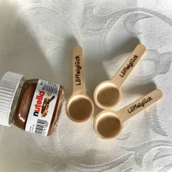 Glückspäckchen, Glücksbox, Freundschaftsgeschenk, Schokolade zum Löffeln, Holzlöffel mit Gravur,Mininutella mit Spruch