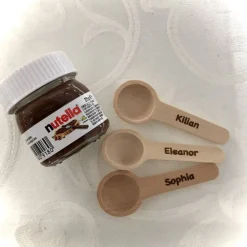 Glückspäckchen, Glücksbox, Freundschaftsgeschenk, Schokolade zum Löffeln, Holzlöffel mit Gravur,Mininutella mit Spruch