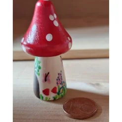 Glückspilz Pilz Haus Holzspielzeug – Handgemachtes Montessori Waldorf Deko Unikat Jahreszeitentisch