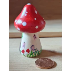 Glückspilz Pilz Haus Holzspielzeug – Handgemachtes Montessori Waldorf Deko Unikat Jahreszeitentisch