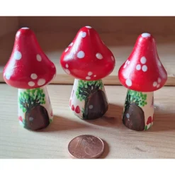 Glückspilz Pilz Haus Holzspielzeug – Handgemachtes Montessori Waldorf Deko Unikat Jahreszeitentisch