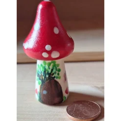 Glückspilz Pilz Haus Holzspielzeug – Handgemachtes Montessori Waldorf Deko Unikat Jahreszeitentisch