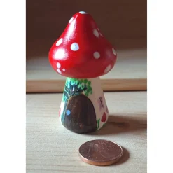 Glückspilz Pilz Haus Holzspielzeug – Handgemachtes Montessori Waldorf Deko Unikat Jahreszeitentisch