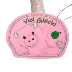 Glücksschwein Geldgeschenk Filz Geschenkanhänger Rosa – Glücksbringer individuell befüllbar