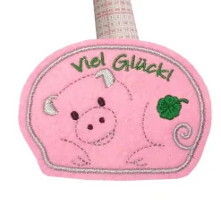 Glücksschwein Geldgeschenk Filz Geschenkanhänger Rosa – Glücksbringer individuell befüllbar