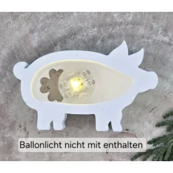Glücksschweinchen aus Raysin – Handgegossene Schweine in Pastellfarben für sanftes Licht