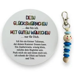 Glückswürmchen, Geschenk Einschulung, Sorgenwürmchen, Ranzenbaumler, Worry worm, Mutmacher, Glücksbringer, Holz