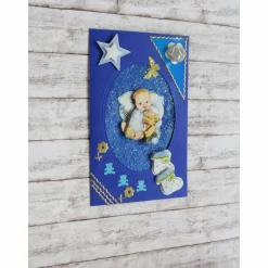 Glückwünschkarte, Babykarte zur Geburt eines Jungen, Taufe