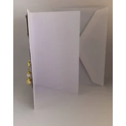 Glückwunsch Karte zur Kommunion mit abnehmbaren Schutzengel weiß/gold und Strass, Grußkarte