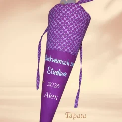 Glückwunsch zum Studium, Examen - Rot kleine Kreise personalisierbar mit Namen