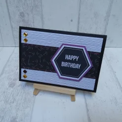 Glückwunschkarte - "Happy Birthday" - schwarz weiß