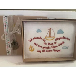 Glückwunschkarte aus Filz, Geldgeschenk, Geschenkbox, .., zur Geburt, Taufe, Kommunion,Schulanfang...