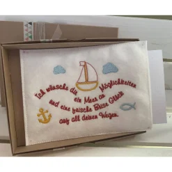 Glückwunschkarte aus Filz, Geldgeschenk, Geschenkbox, .., zur Geburt, Taufe, Kommunion,Schulanfang...