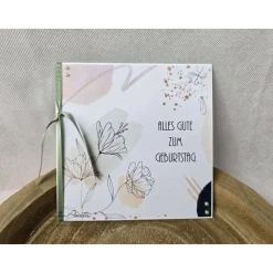 Glückwunschkarte -Blume- Geburtstagskarte Naturfarben