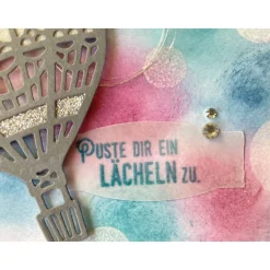 Glückwunschkarte Fesselballon 3D Geburtstag Unikat Handarbeit