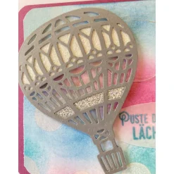 Glückwunschkarte Fesselballon 3D Geburtstag Unikat Handarbeit