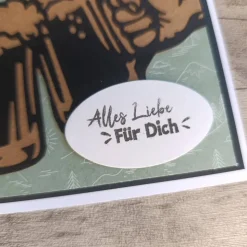 Glückwunschkarte für Bierliebhaber – Handgemachte Karte mit Kraftpapier & Umschlag