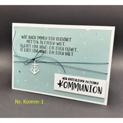 Glückwunschkarte für Kommunion Konfirmation versch. Motive