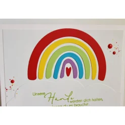 Glückwunschkarte für Konfirmation, Kommunion oder Taufe "Unsere Hände werden dich halten"