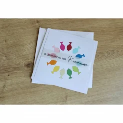 Glückwunschkarte für Konfirmation oder Kommunion "Regenbogenfische" aus der Manufaktur Karla