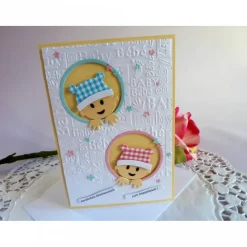 Glückwunschkarte, Geburtskarte zur Geburt/Taufe für ein Zwillingspärchen