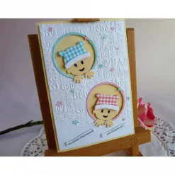 Glückwunschkarte, Geburtskarte zur Geburt/Taufe für ein Zwillingspärchen