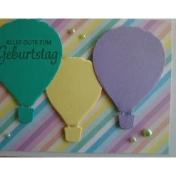 Glückwunschkarte Geburtstagskarte Grußkarte Heissluftballon
